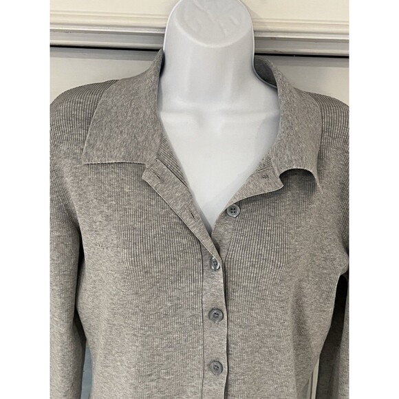 Michael Kors Grey Collared Polo Sweater Size Large - Picture 10 of 10